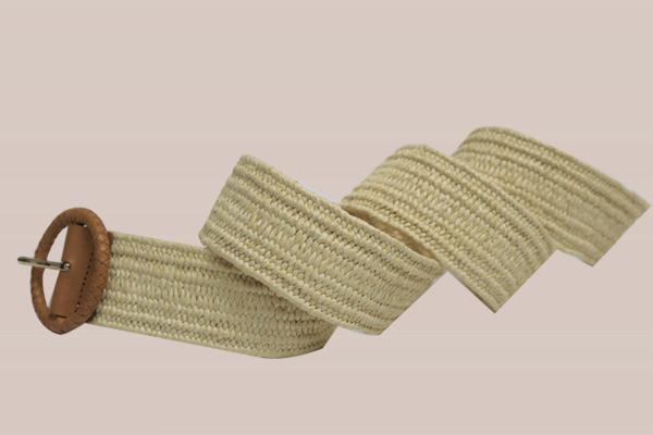 Cinturón rafia, cinturón de algodón trenzado