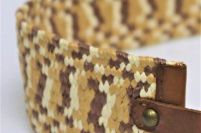 Cinturón rafia, cinturón de algodón trenzado